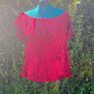 Red off the shoulder Short Sleeve Top Size XXL
